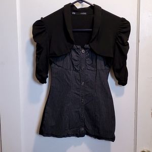 Black and striped dress up shirt.